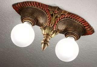 20 ' s ART DECO Antique Vintage Ceiling Light FIxture CHANDELIER 4 AVAILABLE 2