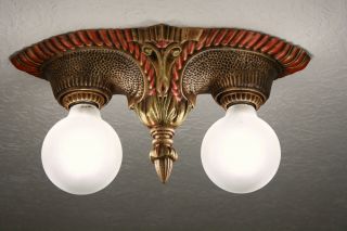 20 ' s ART DECO Antique Vintage Ceiling Light FIxture CHANDELIER 4 AVAILABLE 3