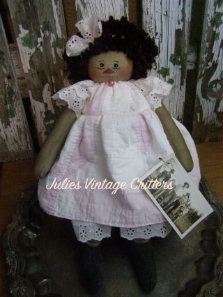 Primitive Raggedy Ann Doll,  Antique Quilt,  Photo,  Folk Art Raggedy Ann Doll