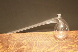 Vintage / Antique Hand - Blown Glass Scientific Retort Flask - Wow
