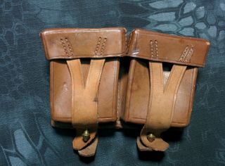 Authentic Russian Soviet Army,  Mosin Nagant Leather Ammo Pouch,  1950
