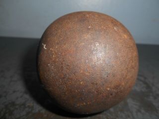 Vintage Artillary/civil? War Iron Cannonball 3 " Diameter,  3.  8 Lbs.  Rare