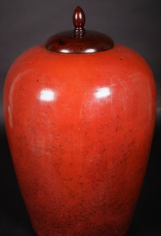 Chinese Ox Blood Red Glaze Vase Jar - 19th Century Qing Dynasty 8