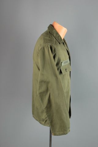 Vtg Men ' s 1950s 1960s Pre Vietnam War US Army Sateen Cotton Shirt sz S 4283 2