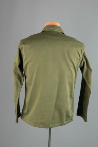 Vtg Men ' s 1950s 1960s Pre Vietnam War US Army Sateen Cotton Shirt sz S 4283 3