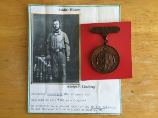Civil War,  Medal 8th Mass,  Infantry,  Identified