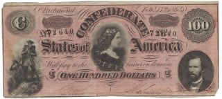 1864 Confederate $100 Bill (4)