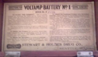 Antique c.  1899 VoltAmp Battery No.  1 Medical Quackery Device,  Near. 3