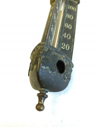 VINTAGE Antique Hanging BRASS Thermometer Taylor Bros.  Rochester N.  Y 1887 3