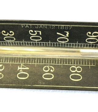 VINTAGE Antique Hanging BRASS Thermometer Taylor Bros.  Rochester N.  Y 1887 4