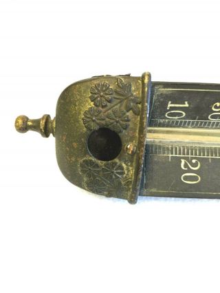 VINTAGE Antique Hanging BRASS Thermometer Taylor Bros.  Rochester N.  Y 1887 6