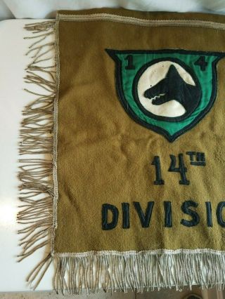 WW1 US Army 14th Infantry Division Wolverine Banner Flag Rare 18 