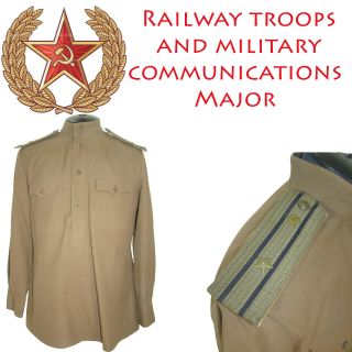 Sz.  48 Rare Major Railway Troops Soviet Tunic Ussr