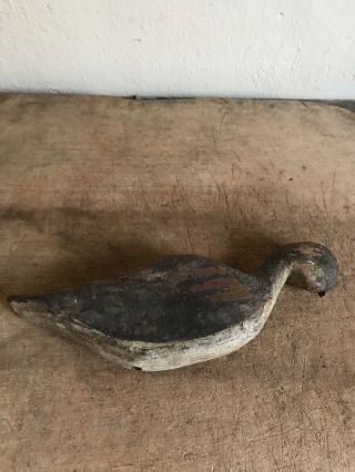 Folky Old Antique Hand Painted Wooden Shorebird Lure Decoy AAFA 2 6