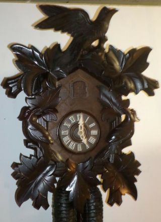 Breathtaking Rare German Black Forest Albert Schwab 3 Bird 8 Day Cuckoo Clock