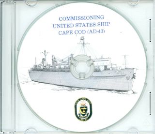 Uss Cape Cod Ad 43 Commissioning Program 1982 Navy Plank Owners