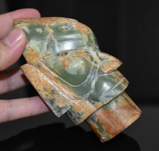 Rare Chinese Culture Period Old Jade Carved Person Head Design (bai Jian)