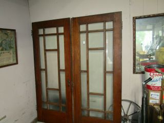 Beveled Glass Estate Find French Wood Door Architectural Vintage 32 x 79 1/2 Ea. 4