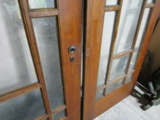 Beveled Glass Estate Find French Wood Door Architectural Vintage 32 x 79 1/2 Ea. 9