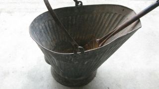 Vintage Coal Ash Bucket And Shovel