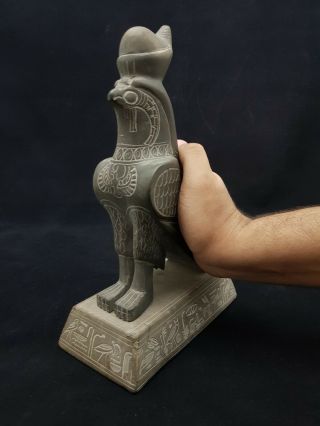 Ancient Egyptian ANTIQUITIES STATUE Of GOD HORUS EGYPT ANTIQUE Bazalt STONE BC 10