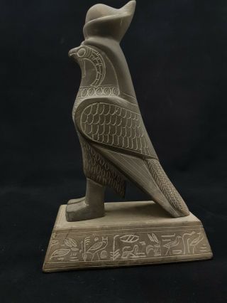 Ancient Egyptian ANTIQUITIES STATUE Of GOD HORUS EGYPT ANTIQUE Bazalt STONE BC 3
