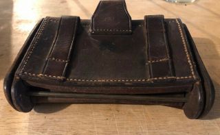 Vintage US Civil War Leather Ammo Pouch Box Belt Loops Brass Hinge Rivets 4