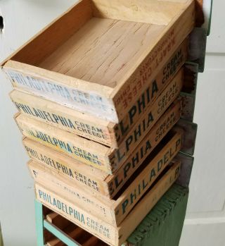 Old Folk Art Spice Chest Hand Made from Wooden Cream Cheese Boxes.  Green Paint 5