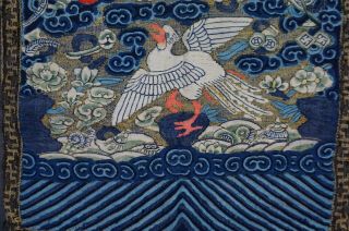 2 x Antique Chinese Silk Embroidery Textile Civilian Rank Badge Pheasant 19th C 5