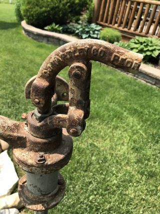 Antique Vintage Cast Iron Water Hand Pump Farm House Garden Decor C J HARTLEY CO 4