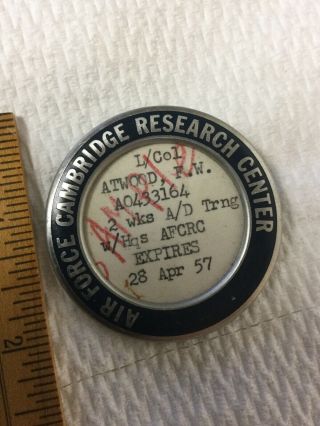 Vtg Employee Badge Air Force Cambridge Research Center Anderson & Sons Westfield