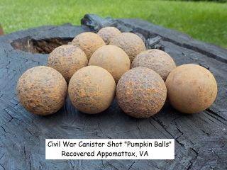 Vintage Antique Civil War Relic Confederate Canister Cannonball Shot Appomattox