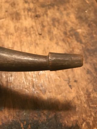18th Century Rev War Carved Tip Powder Horn 10 Inches Carved Butt Cap 1780 2