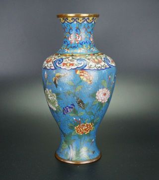 Impressive 31cm Antique Chinese Cloisonne Vase Qianlong Jiaqing 18th/19th C