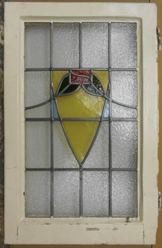 Mid Sized Old English Leaded Stained Glass Window Gorgeous Abstract 17.  75 " X 28 "