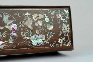 An Antique Chinese Mother of Pearl Inlay Opium Box Casket 19th century 10
