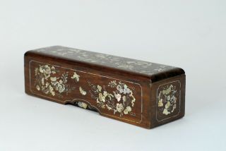 An Antique Chinese Mother of Pearl Inlay Opium Box Casket 19th century 2