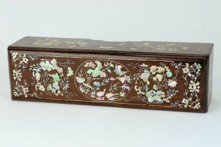 An Antique Chinese Mother of Pearl Inlay Opium Box Casket 19th century 3