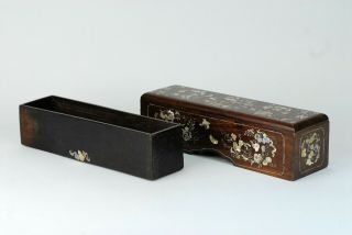 An Antique Chinese Mother of Pearl Inlay Opium Box Casket 19th century 4