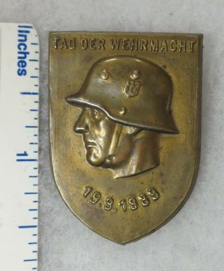 Pre Ww2 Vintage German Helmet Tinnie Badge Pin Tag Der Wehrmacht 1933