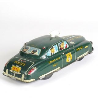 Dick Tracy squad car tin litho wind up F A Synd Marx vtg toy 4