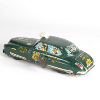 Dick Tracy squad car tin litho wind up F A Synd Marx vtg toy 5