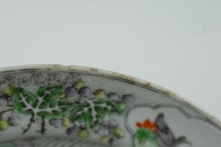 A Very Fine Antique Chinese Porcelain Canton Famille Verte Mauve Dish 19th c. 8
