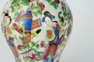A Rare Antique 19thC Chinese Porcelain Canton Famille Rose Crackleware Vase. 6