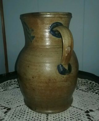 M.  T.  Miller Newport PA Attributed 2 Gallon Decorated Stoneware Pitcher 4
