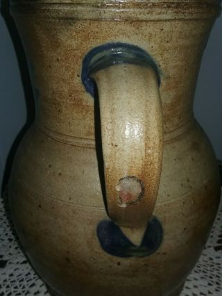 M.  T.  Miller Newport PA Attributed 2 Gallon Decorated Stoneware Pitcher 9