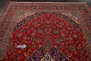 Vintage Traditional Floral RED & NAVY Blue Persian Area Rug Oriental Wool 8 ' x12 ' 11