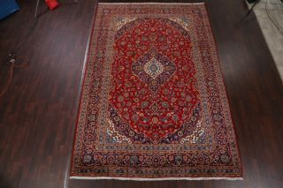 Vintage Traditional Floral Red & Navy Blue Persian Area Rug Oriental Wool 8 