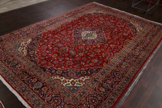 Vintage Traditional Floral RED & NAVY Blue Persian Area Rug Oriental Wool 8 ' x12 ' 8