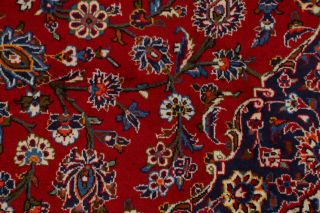 Vintage Traditional Floral RED & NAVY Blue Persian Area Rug Oriental Wool 8 ' x12 ' 9